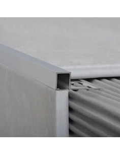 Guardacanto Quadra Cromo Mate 12mm x 10mm x 2,5m